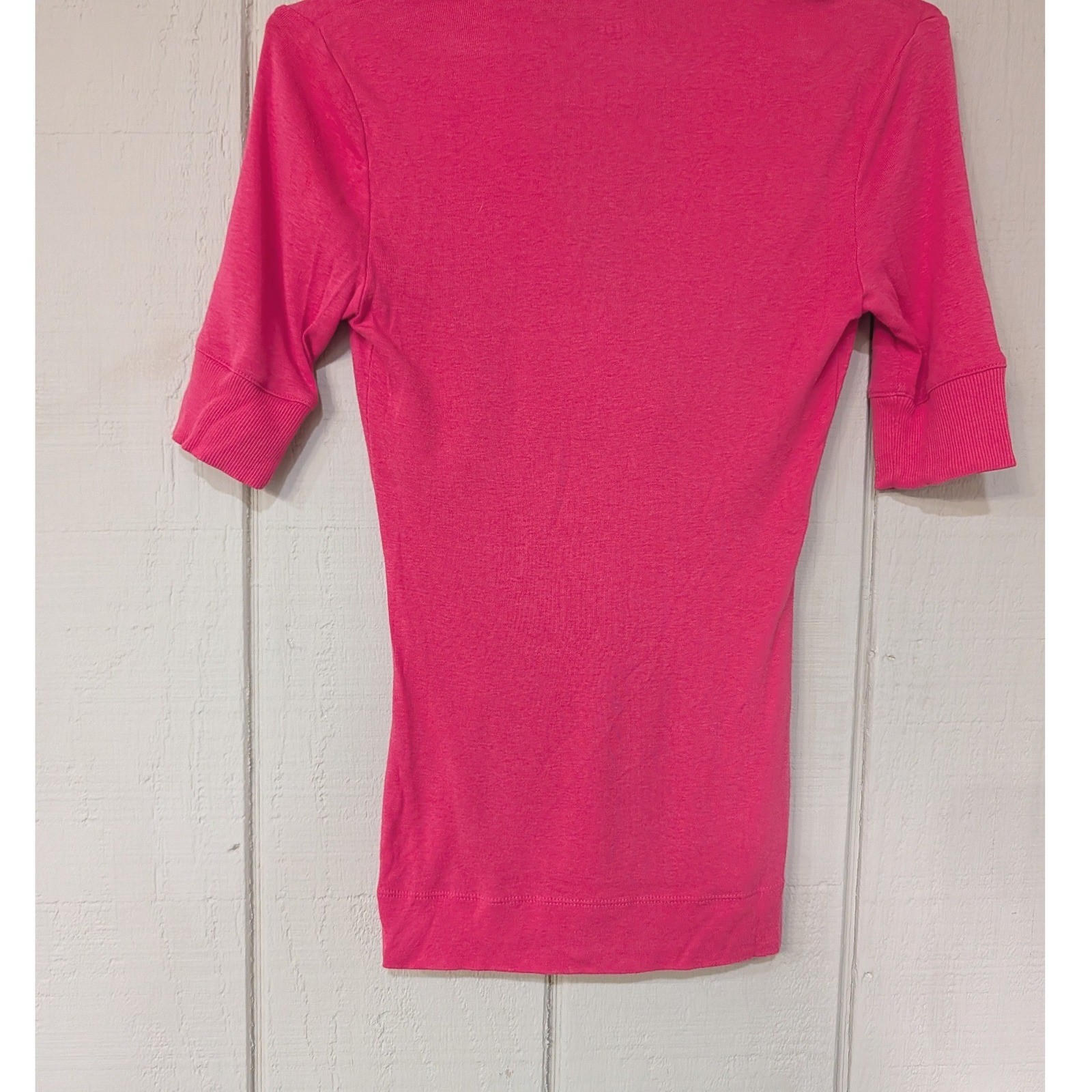 Express Pink Surplice V-Neck Pleated Shawl Collar Top Y2K Longline XS