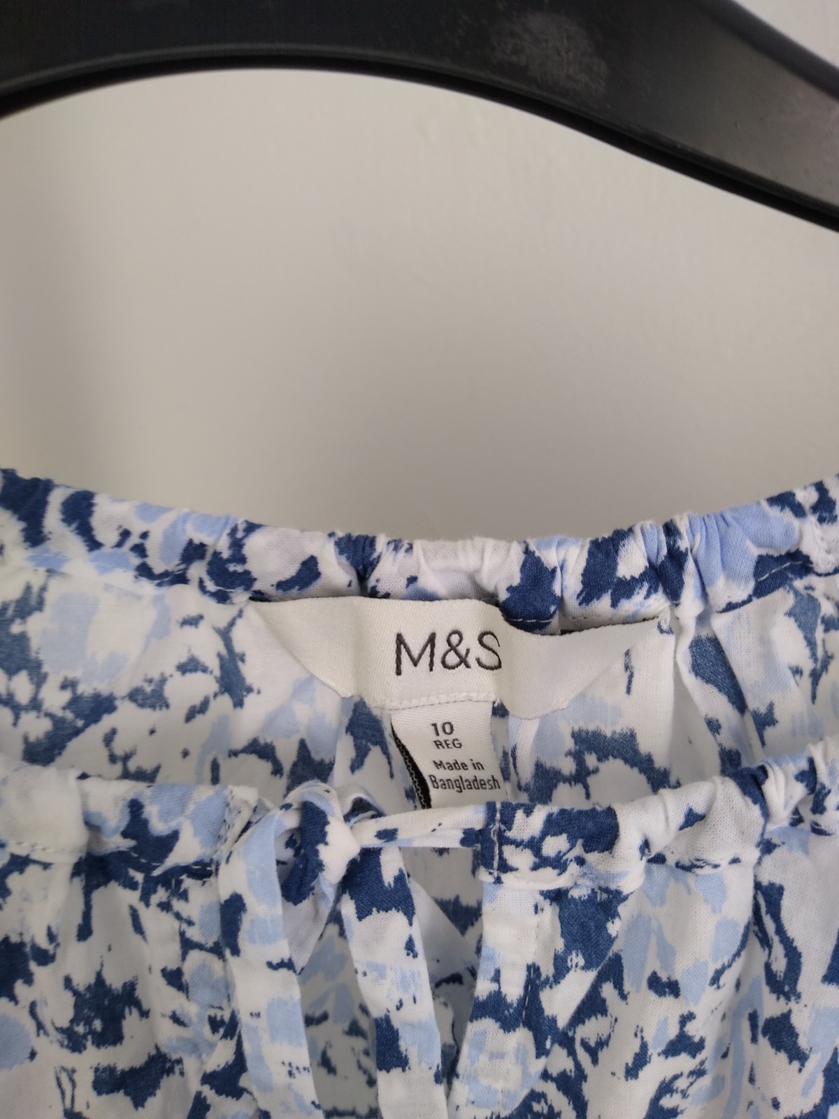 M&S Women’s Two 100% Cotton Patterned Blouses Size 10 In Blue and Green New