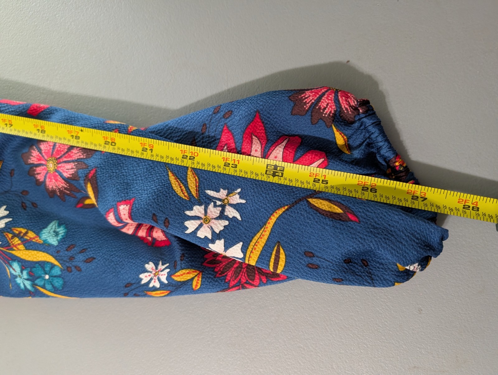 Loft Blouse Womens Asian Floral Split Tab Neckline Blue Long Sleeve Xxs Popover