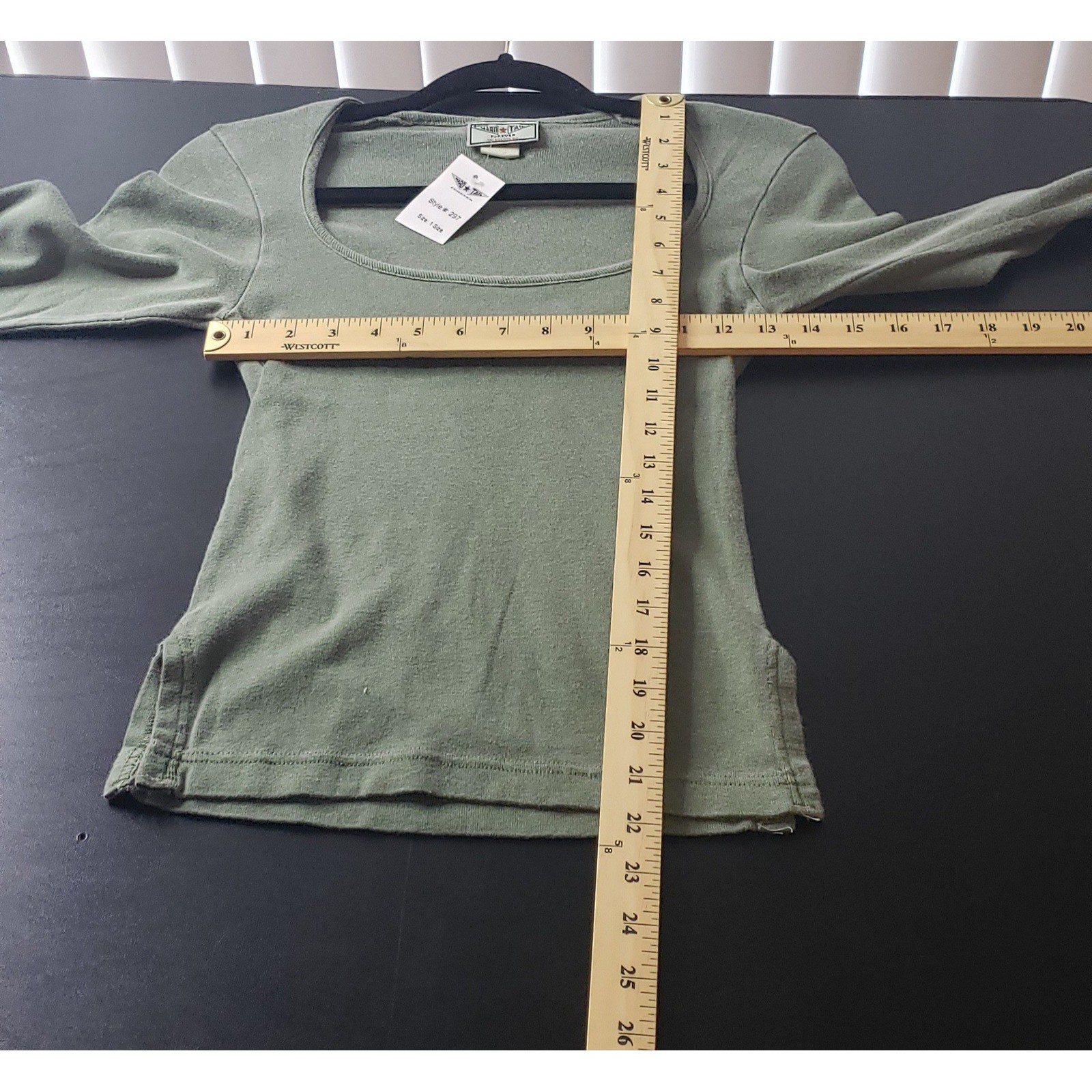 Hard Tail Forever Olive Green Long Sleeve Top OS Casual USA Y2K Earthy Gorpcore