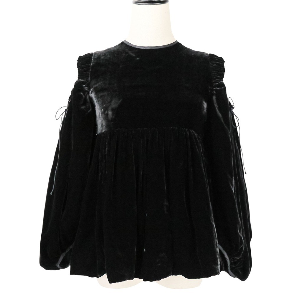 CECILIE BAHNSEN JAK TOP off-the-shoulder blouse, black, UK size 6 Women USED