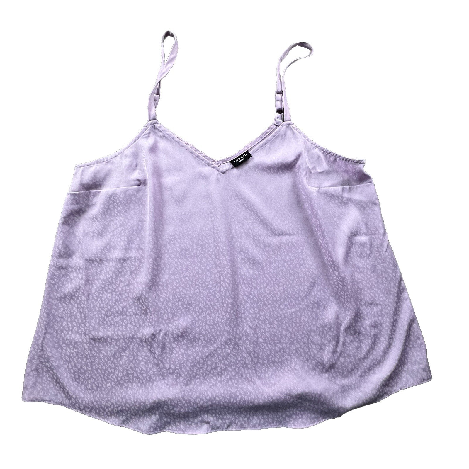 Torrid Sophie Camisole Womens 00 Lavender Purple Leopard Jacquard V-Neck Satin