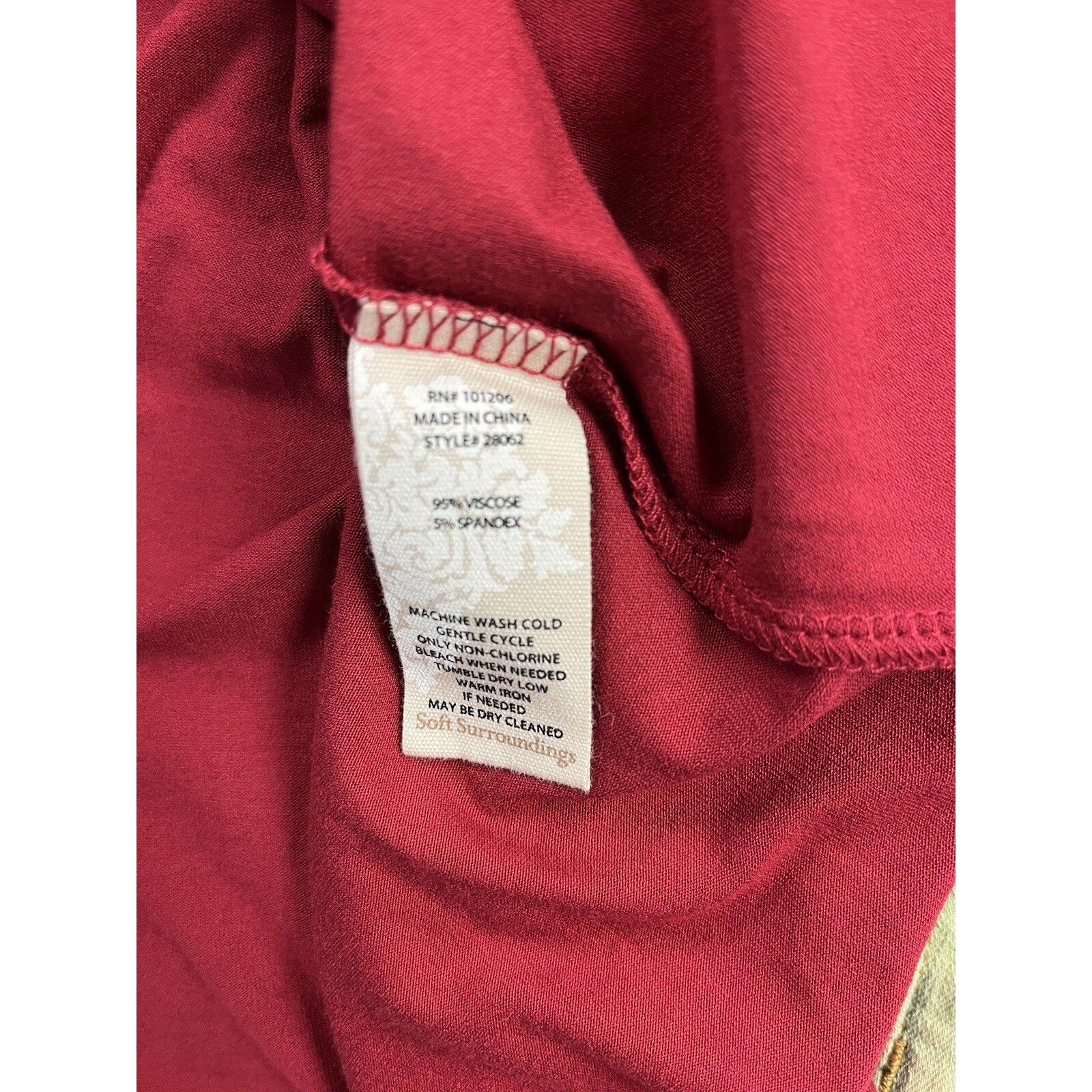 Soft Surroundings M Red Tunic Tee Romantic Gypsy Peasant Preppy Lagenlook Boho