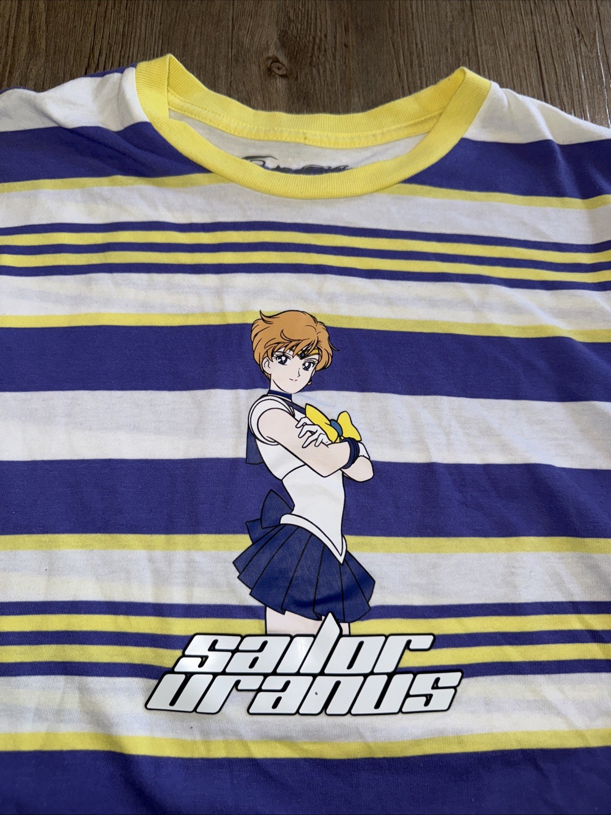 Boxlunch Exclusive Sailor Moon Uranus T Shirt Striped Size Large Anime Manga