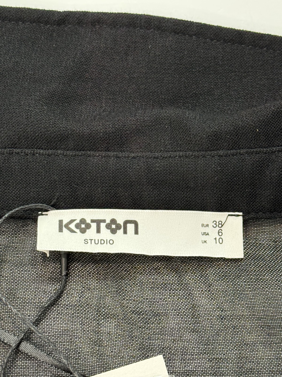 NWT Koton Studio Sheer Black Cowl Neck Blouse Long Sleeve Draped Top EU38 US6