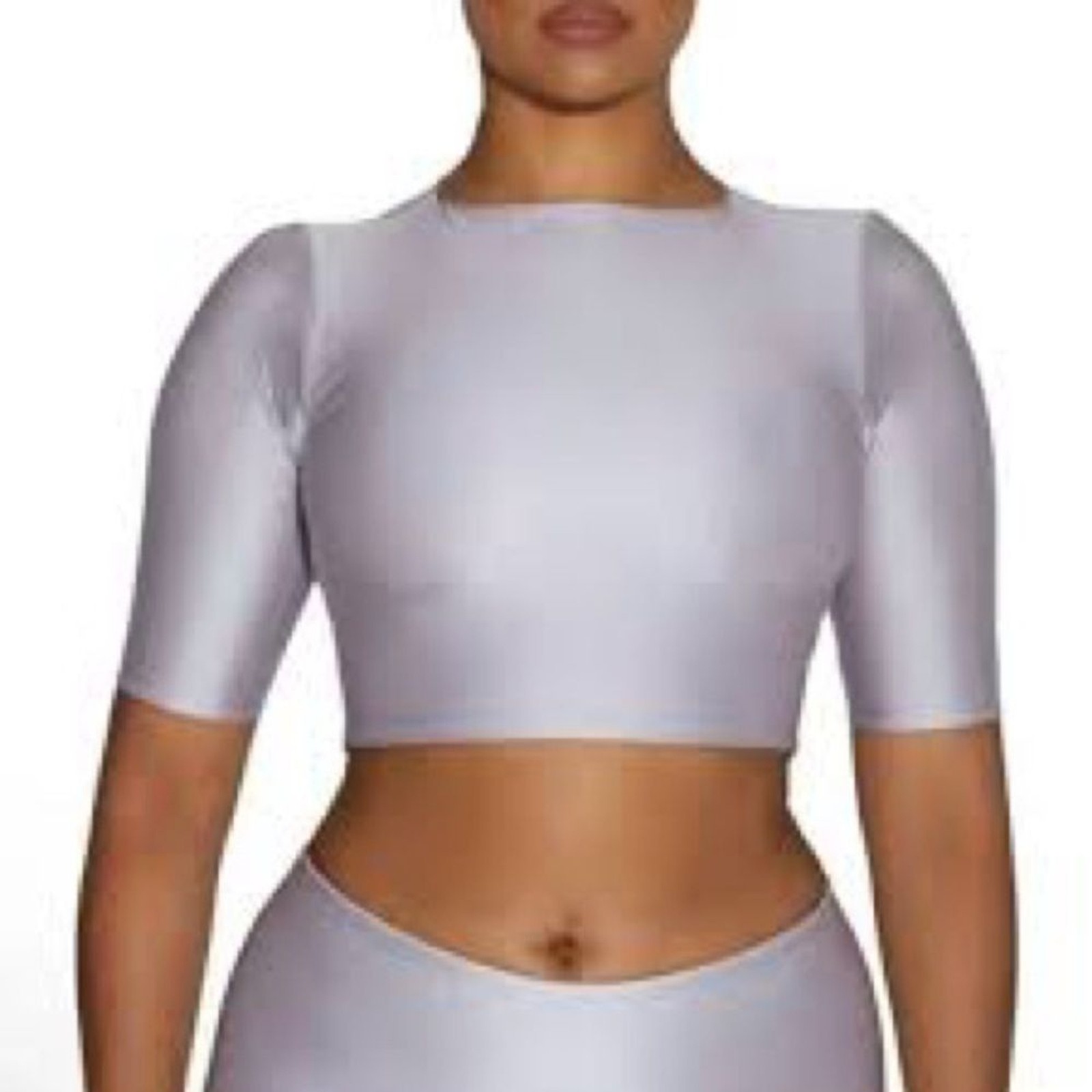 Naked Wardrobe The Sleek T Top Cropped Lavendar