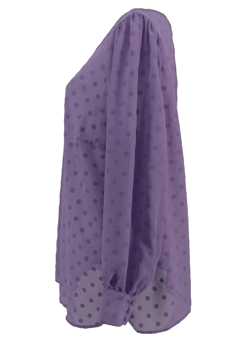 Torrid Puff Sleeve Top Womens 2X Chiffon Clip Dot Purple Sheer Career Casual New