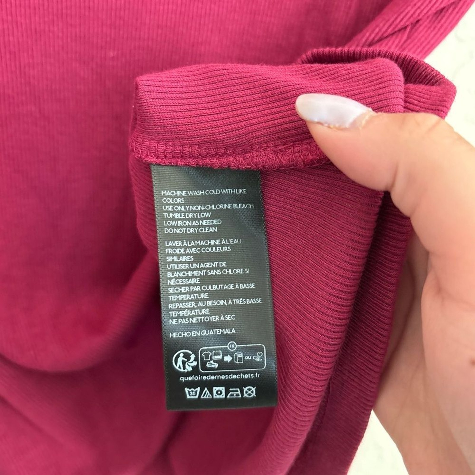 Urban Outfitters BDG Shannen Ribbed Off Shoulder Top Magenta Pink L NWT