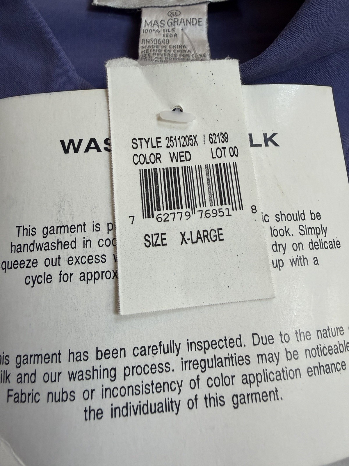 Casual Corner Long Sleeved Button Blouse Wedge Wood Blue Size XL New With Tags