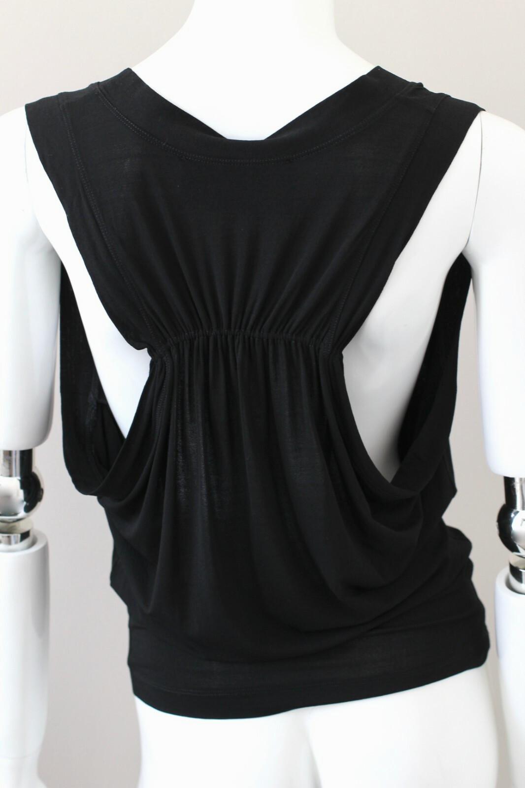 PLEIN SUD Faycal Amor vintage black top blouse T-Shirt sleeveless FR40 UK10-12