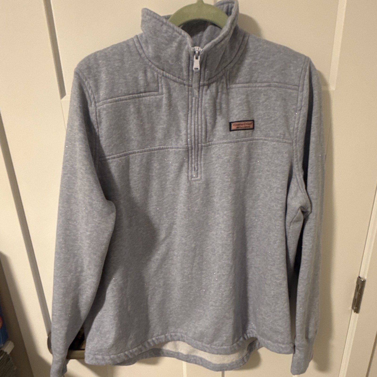 Vineyard Vines women’s XL 1/4 Zip Pullover Sweatshirt light blue with silver