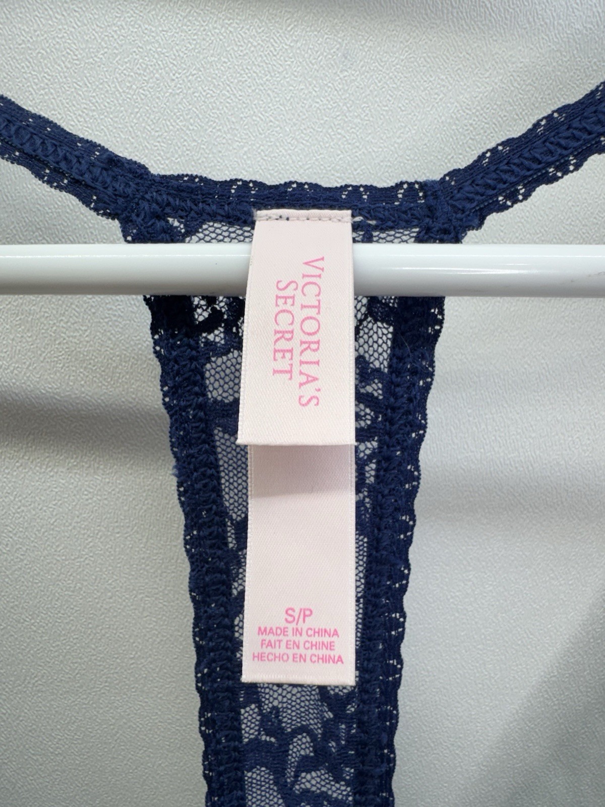 Victorias Secret The Lacie Cami Slip Dress Navy Blue Sexy Racerback Festival S