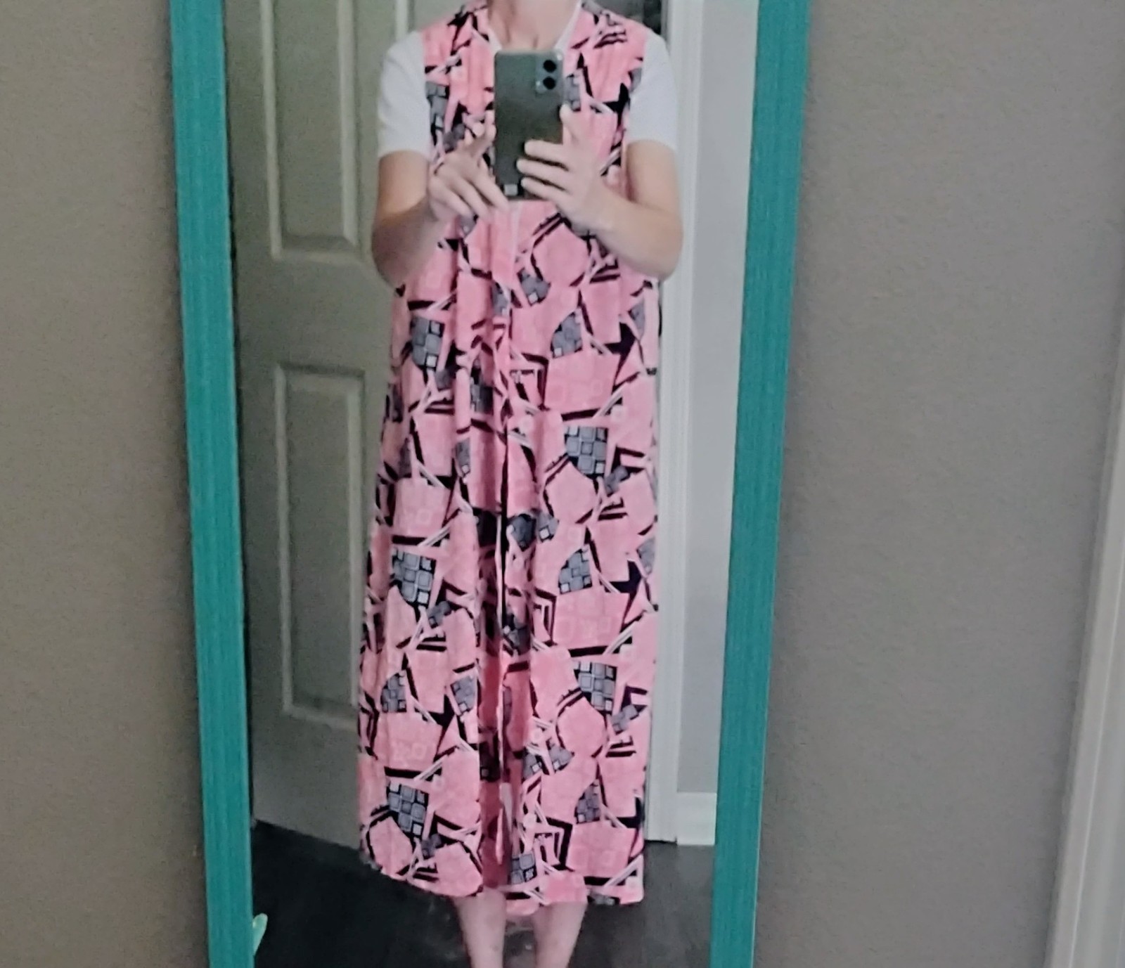 LulaRoe Duster Size M, Open Front, No Pockets, Flowy With High Slit