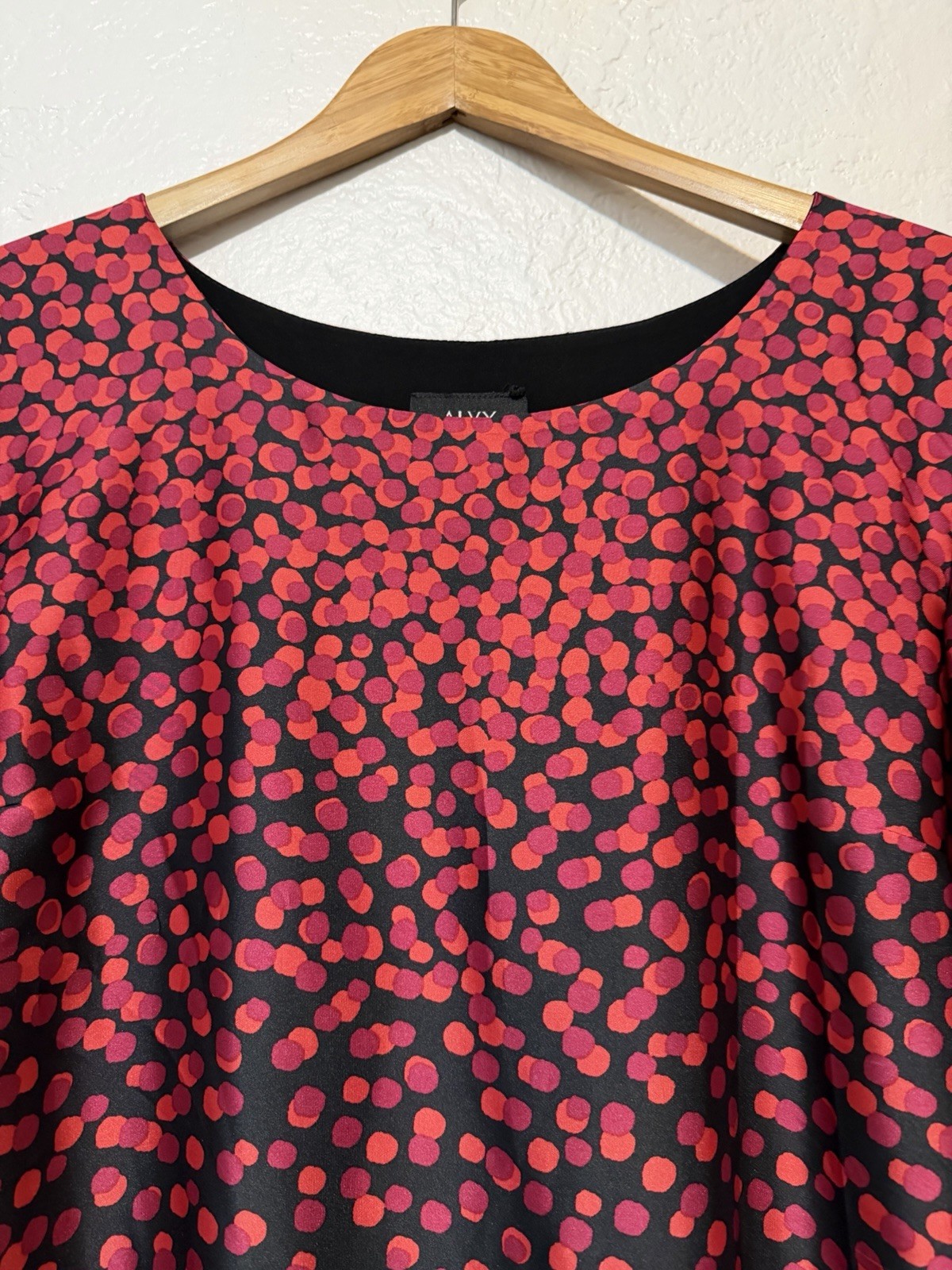 NWT ALYX Asymmetric Red Polka Dot Layered Blouse Chic Abstract Print Top XL Plus
