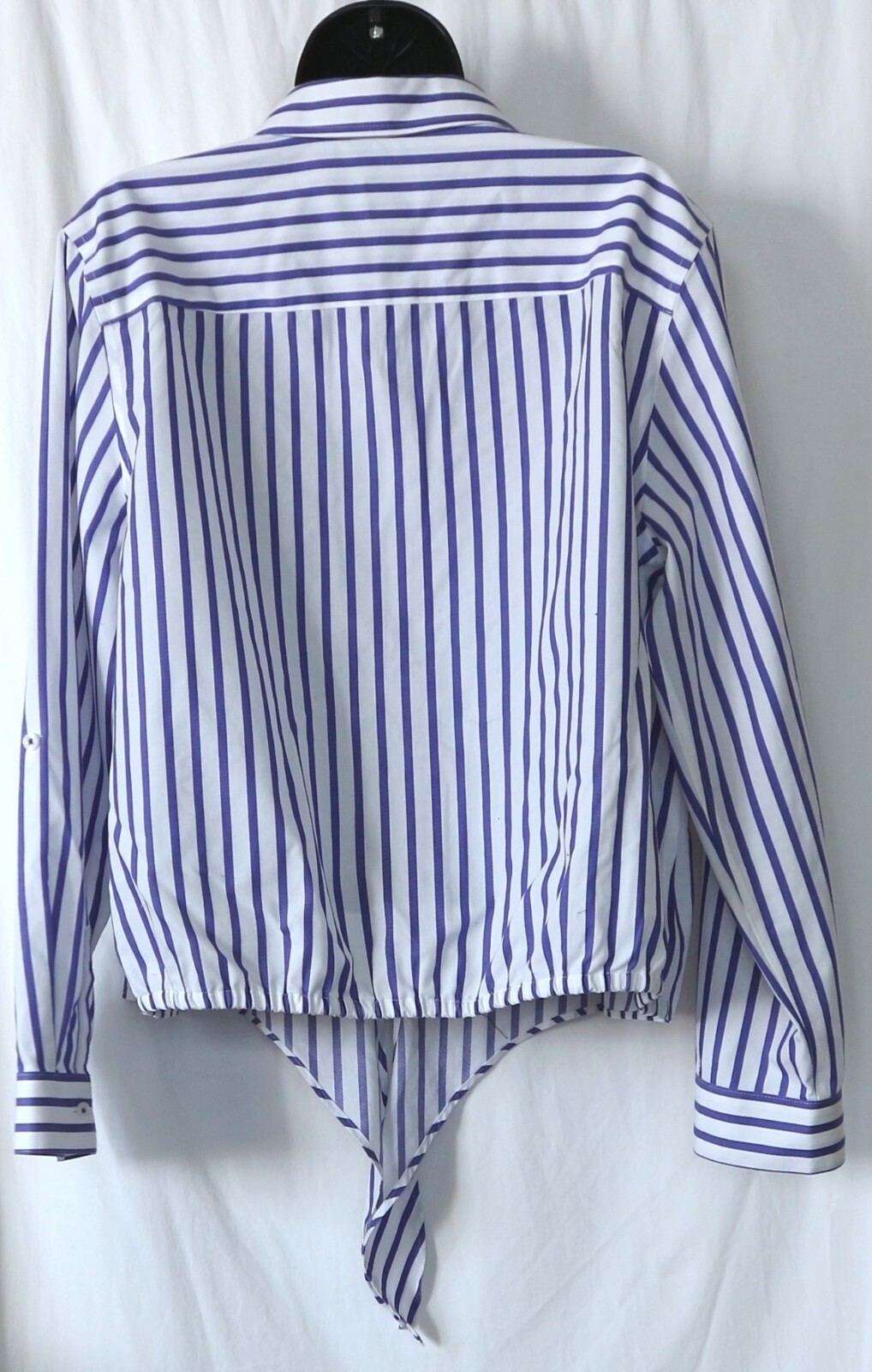 CHICO’S Prpl Strpd Frnt Knot No Iron Blse 47 In Chst 22.5 In Lng Sz 3 (XL) EXC