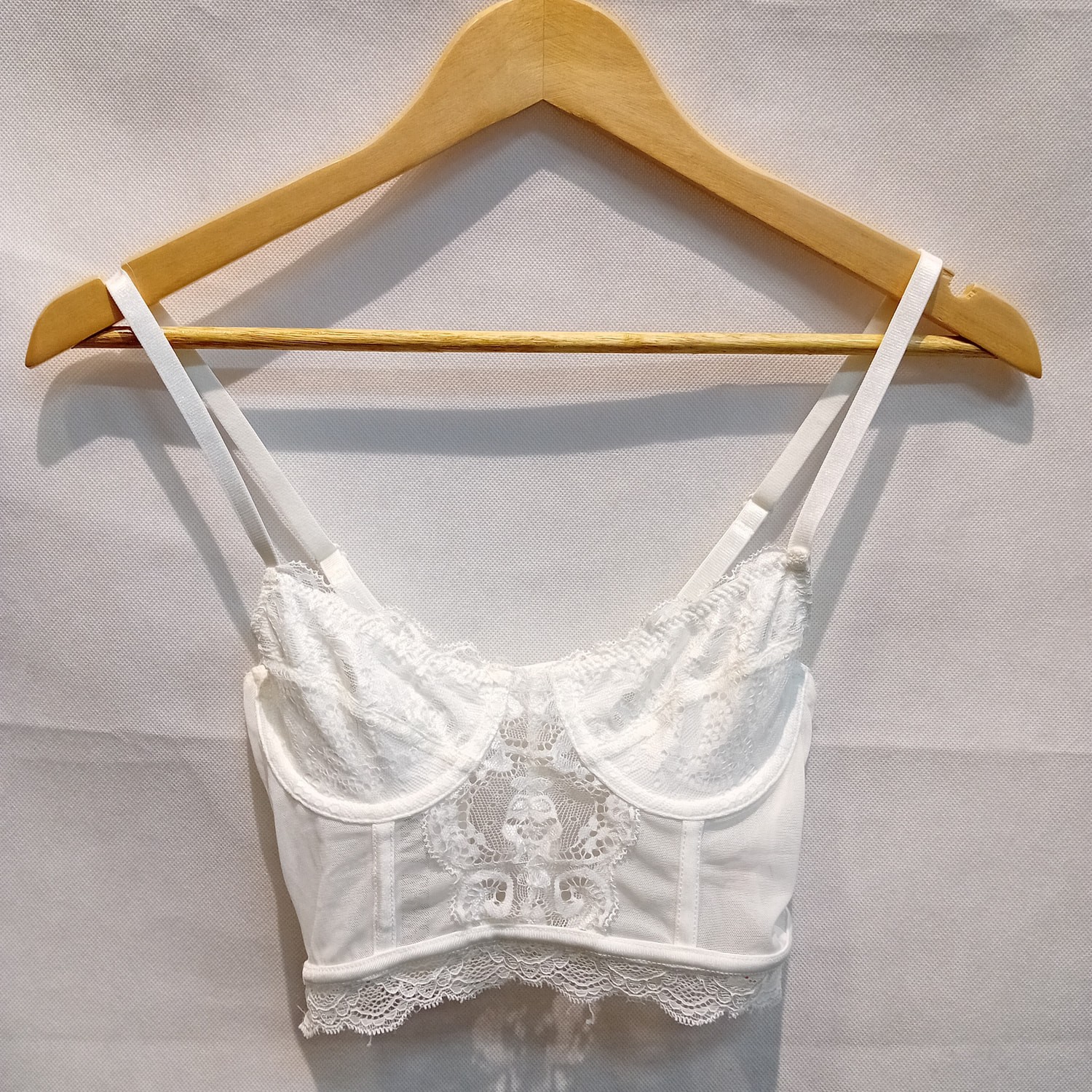 Saint Genies Mabel Mesh Crop Top – White, Size XS (New With Tags)