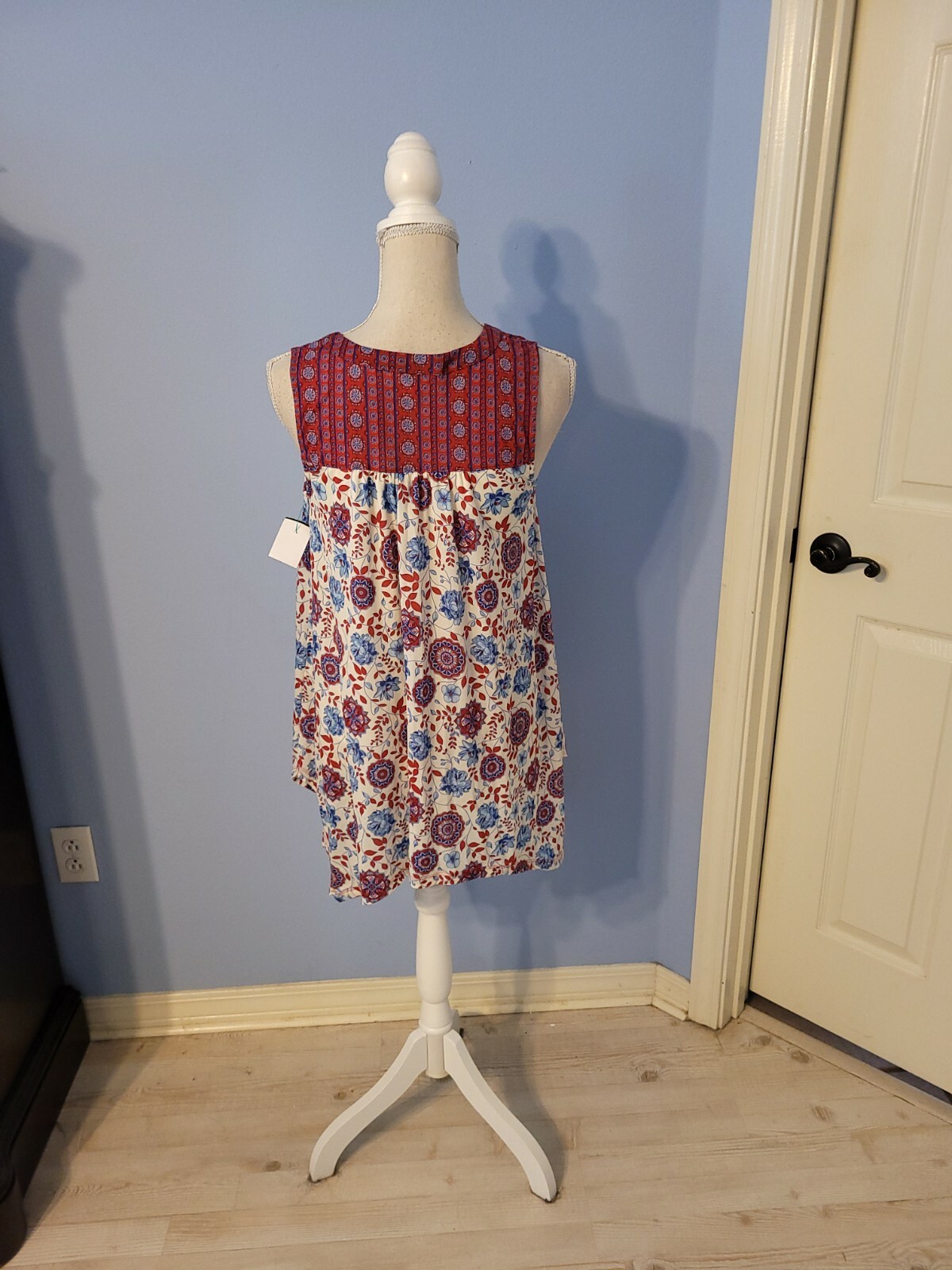 Style & Co Xsmall Blouse Womens Multicolored Sleeveless Vneck
