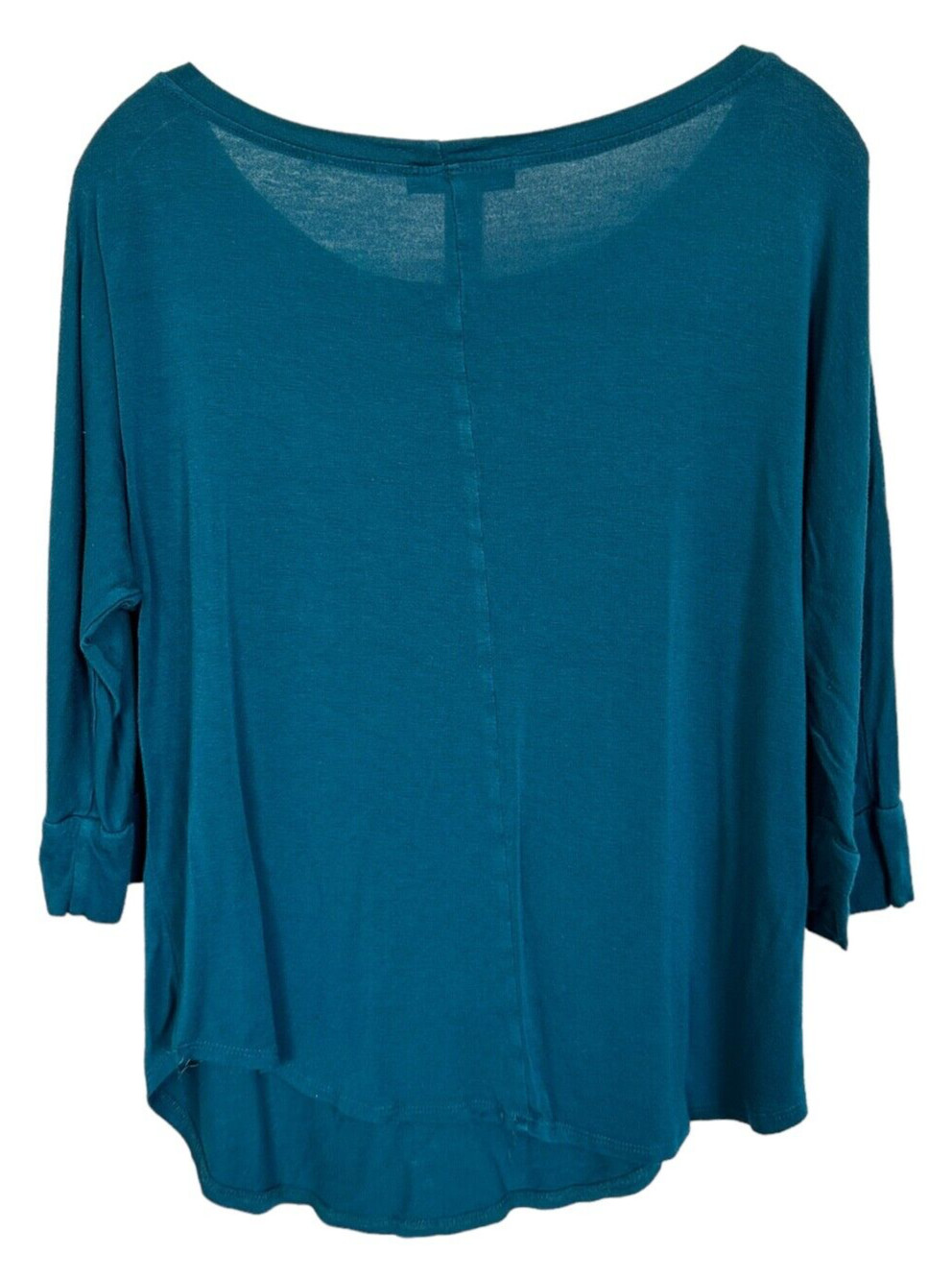 Hourglass Lilly Women’s Soft Rayon Top 3/4 Sleeve Boat Neck Size M Dark Teal