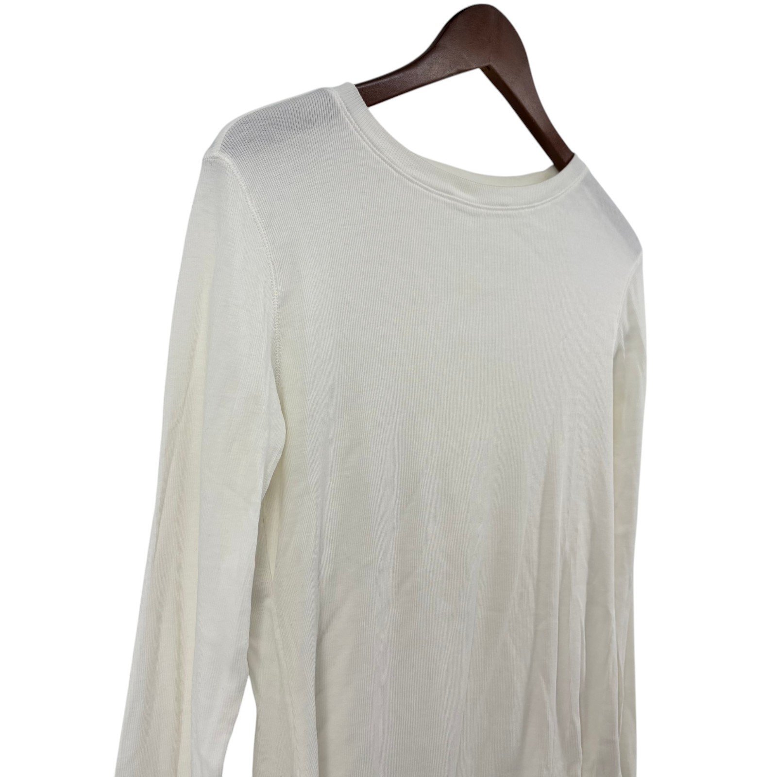 Peruvian Connection Women’s Pima Cotton Rib Long Sleeve Top White Size M