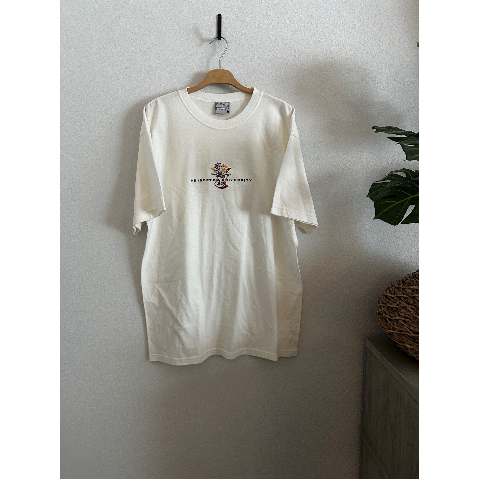 GEAR FOR SPORTS Princeton University Mom Embroidered Tee, Ivory White, Size L