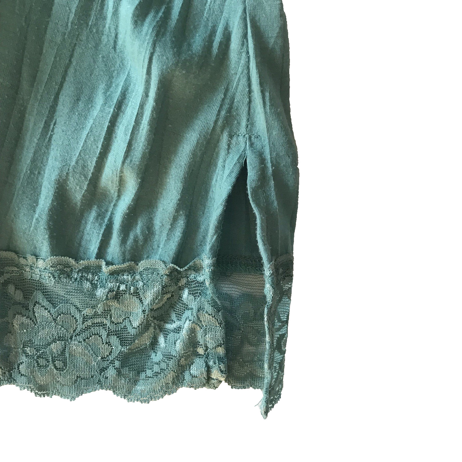Babydoll Cami Top SZ L ? Green Lace Embroidered Coquette Fairy Whimsy Y2K 00s