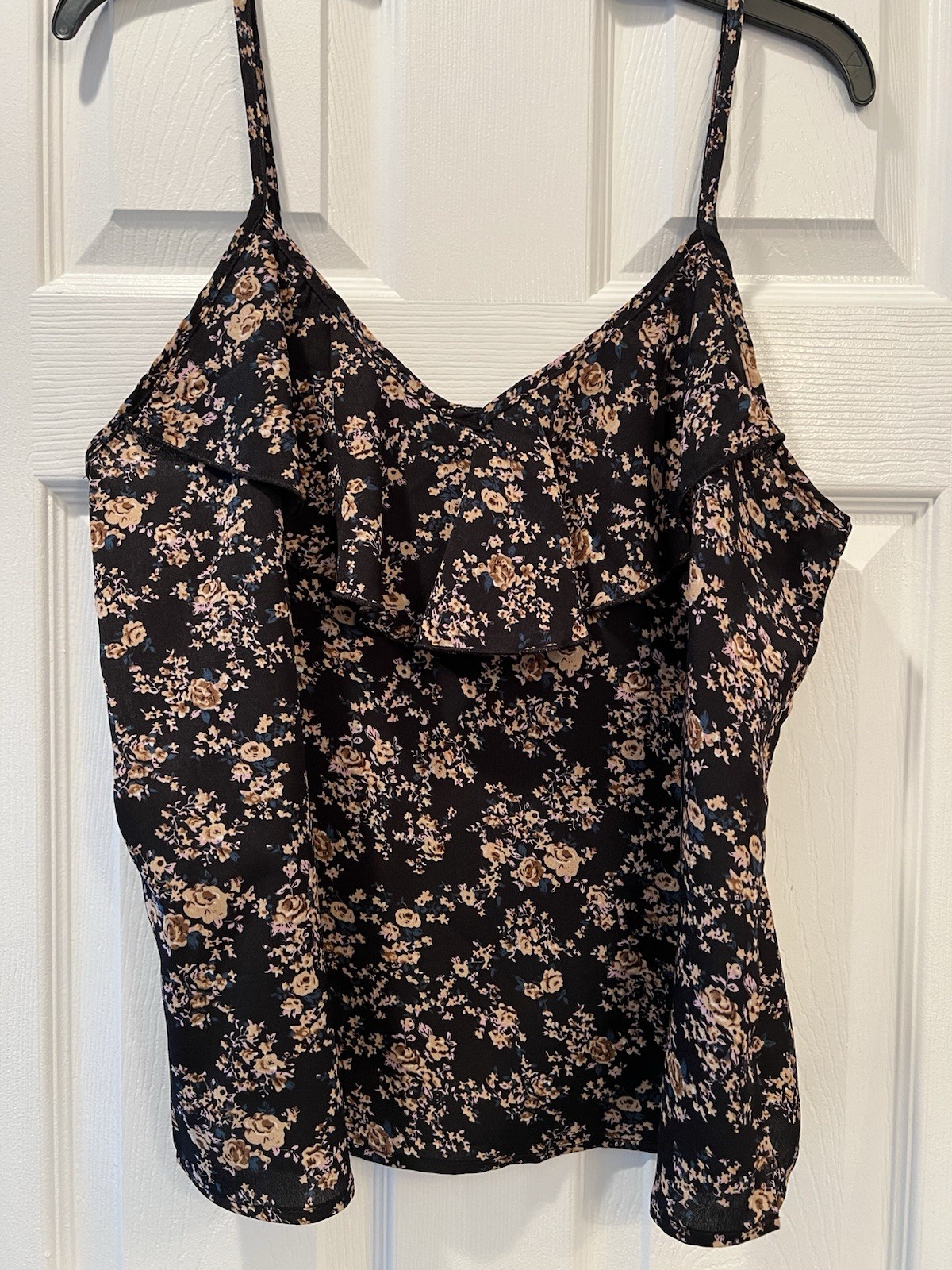 Unbranded Floral Adjustable-Strap Ruffled Tank (Size XL) – New w/o Tag!