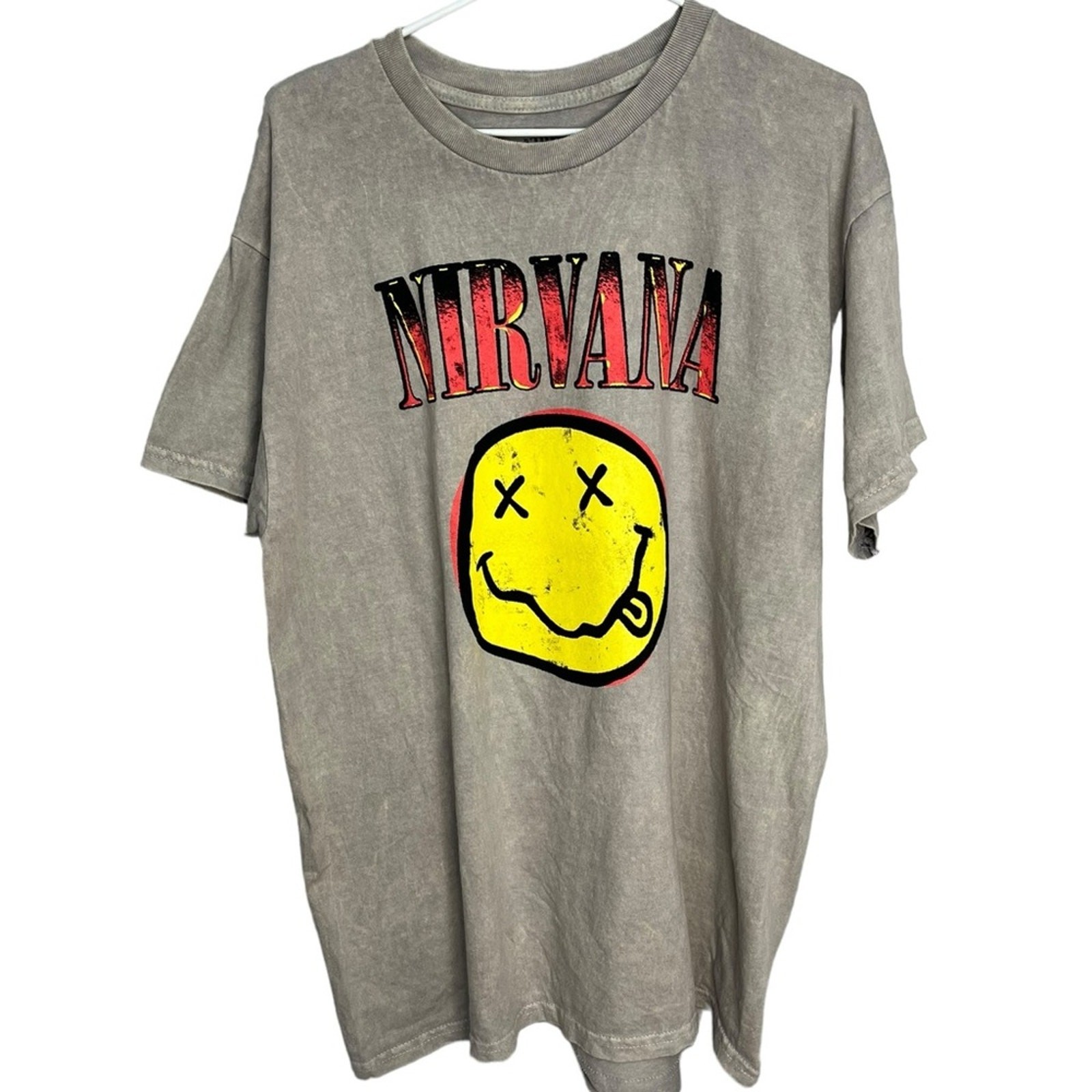 NIRVANA Smiley Face 90s Style Grunge Official Band Shirt Unisex Size Large