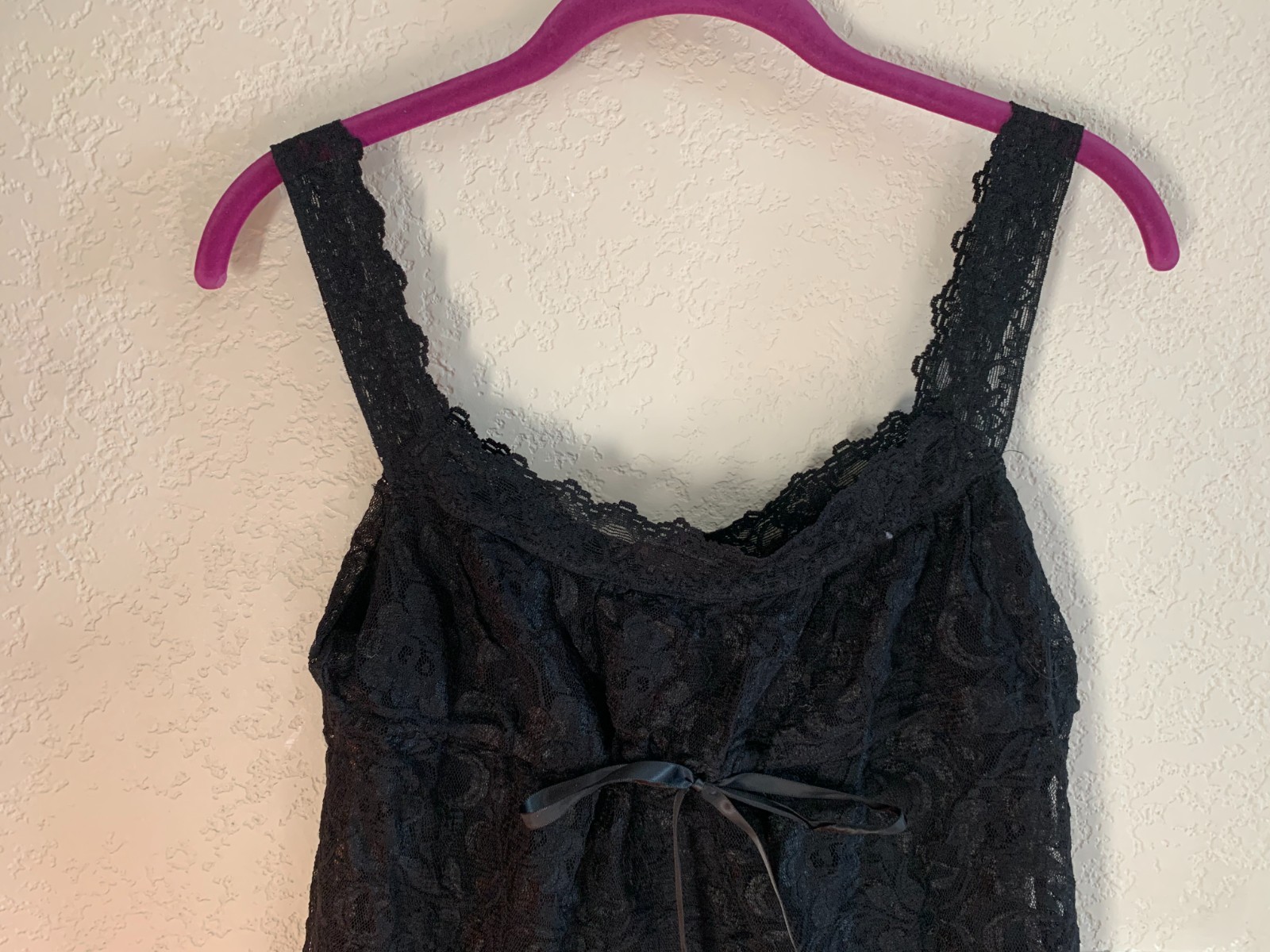 Anxiety Black Lace Lined Blouse Size M