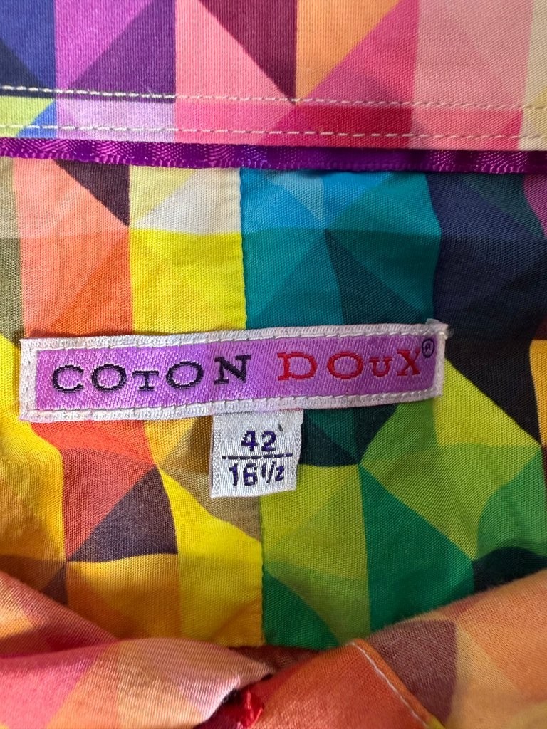 Coton Doux Multicolor Geometric Pattern Shirt
