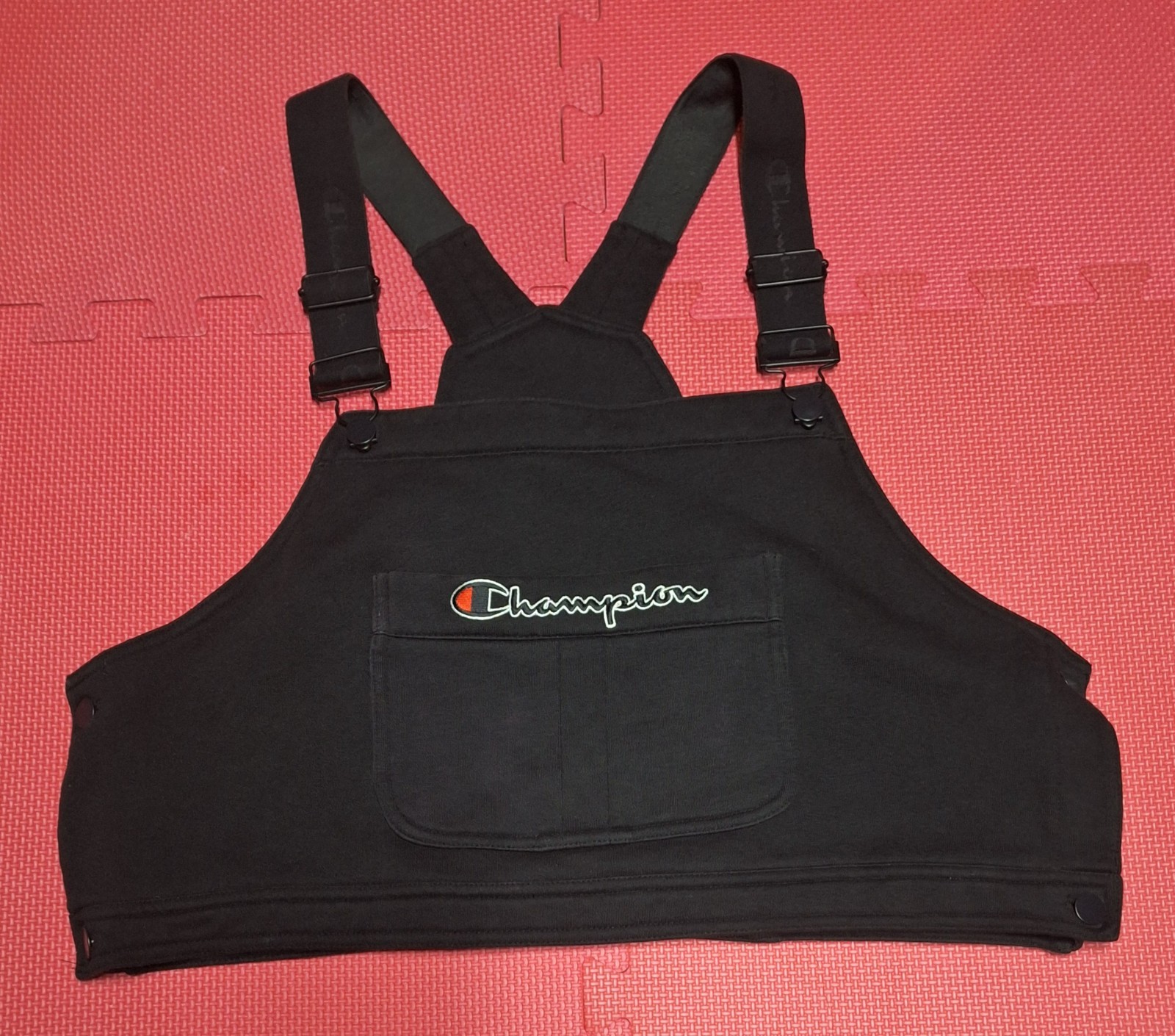 Champion Superfleece Overall Bib Black Crop Top Harness Size X Large Women’s