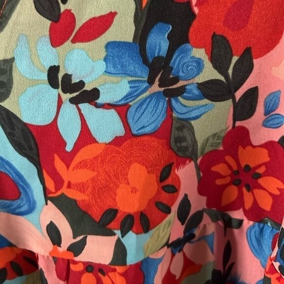Daily Thread Floral Colorful Tunic Mini Dresss Long Sleeve Sz 2X Hippie Festival