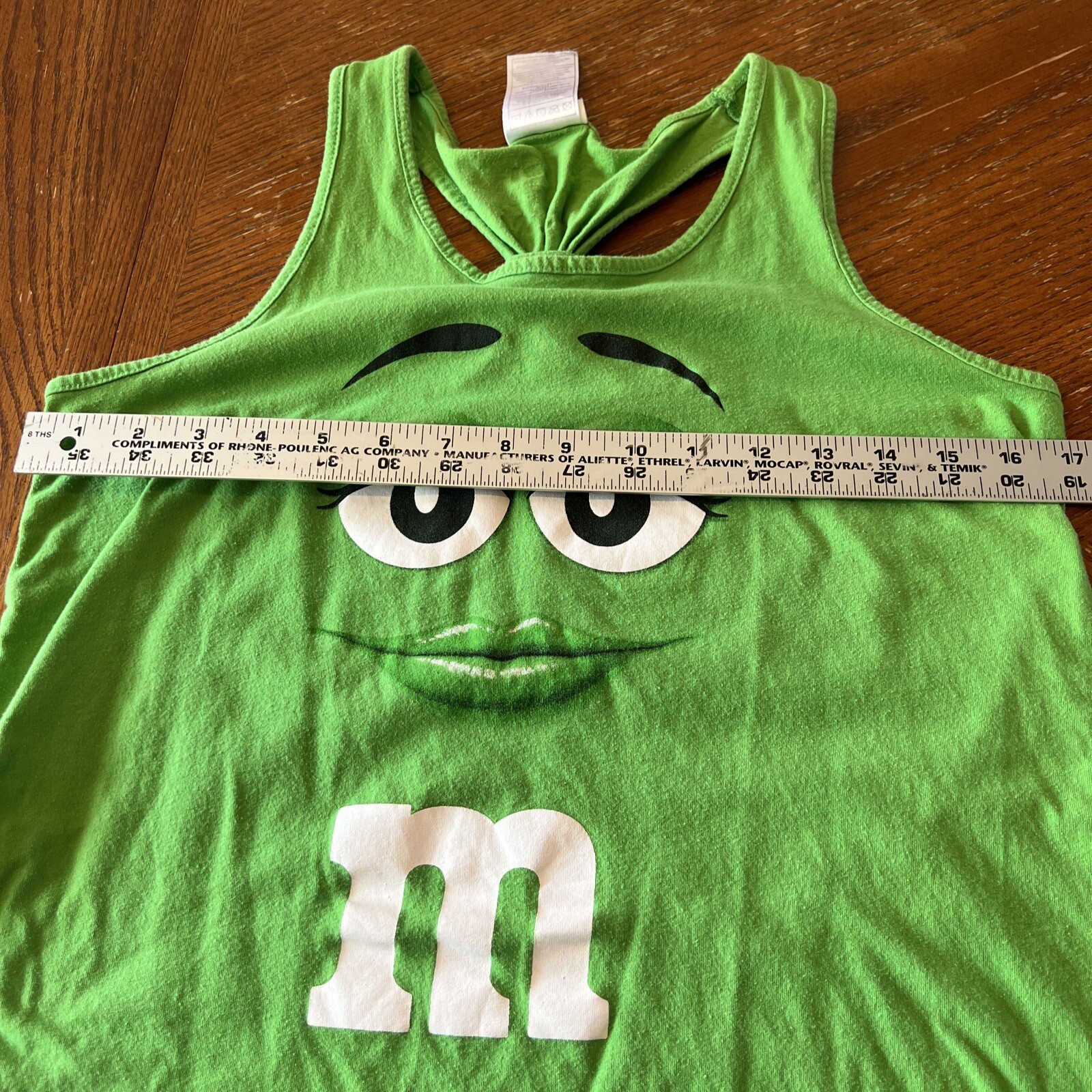 Green M&M Sweets Candy Ladies Racer Back T-shirt