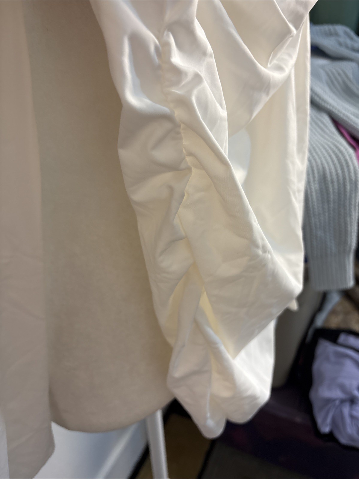 Superdown Small White Amaly Drape Top Side Rouch New With Tags From Revolve