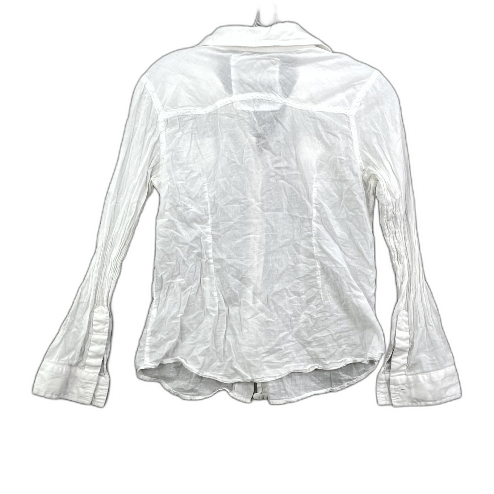 JAK Western Shirt Womens Small White Cotton Cowgirl Riding Rancher Made In USA