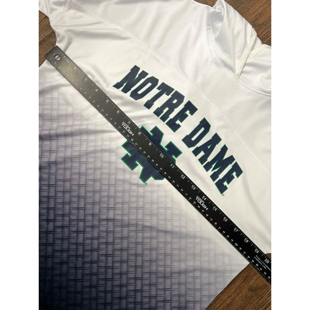 COLOSSEUM NOTRE DAME PERFORMANCE LIGHT LOGO STRETCH HOODED PULLOVER SHIRT S
