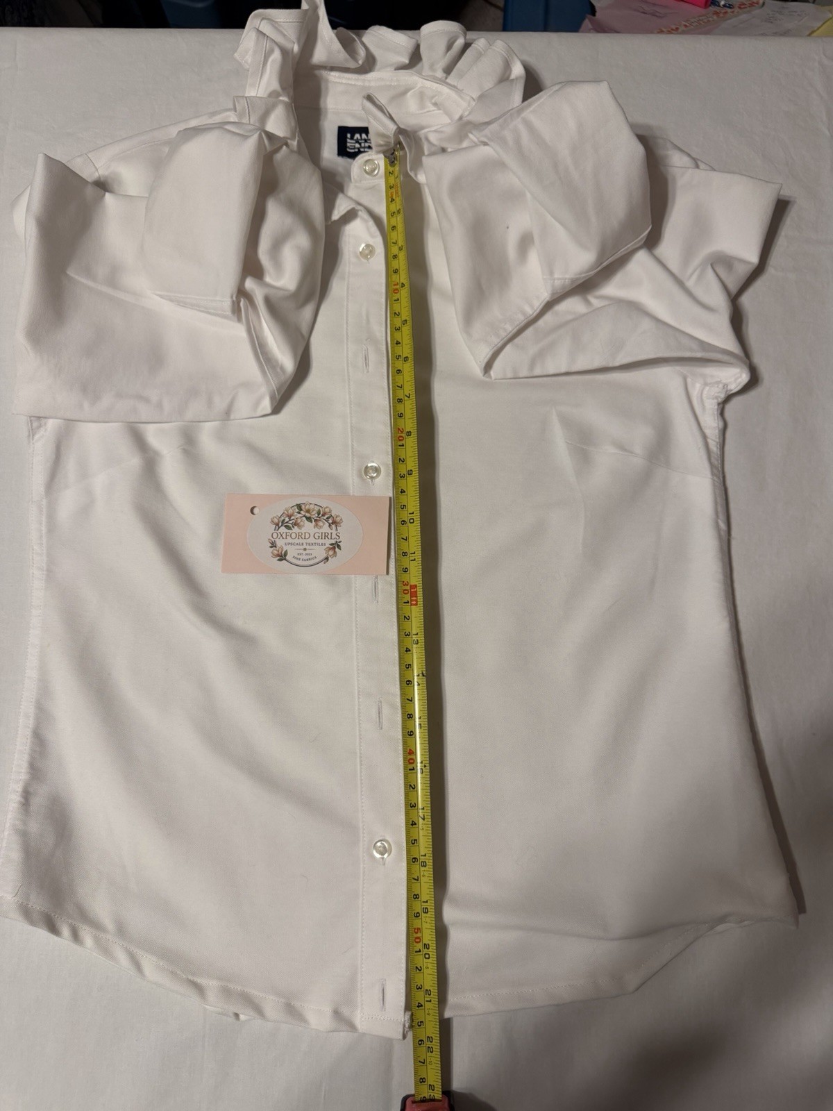 One of a kind cottagecore white ruffled button up shirt Academia Custom Top XS