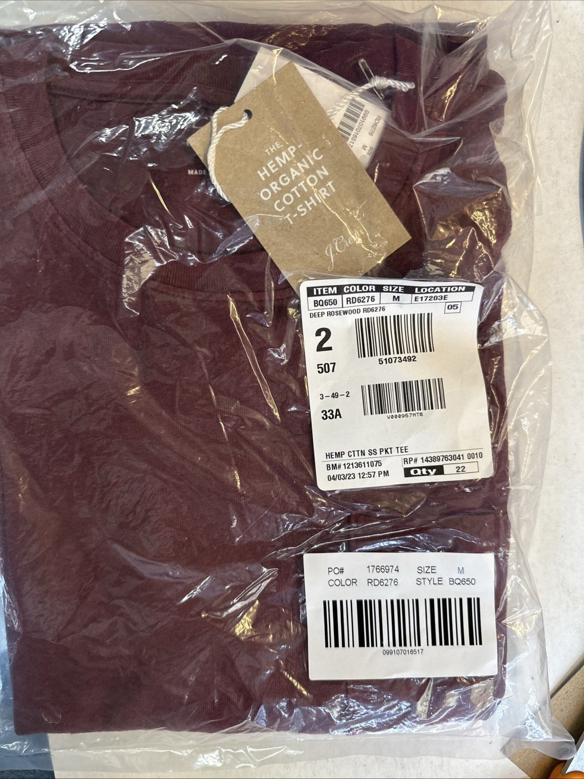 J.Crew T-shirt size Medium NEW With Tag, Deep Rosewood Color, Nice! See Photos!