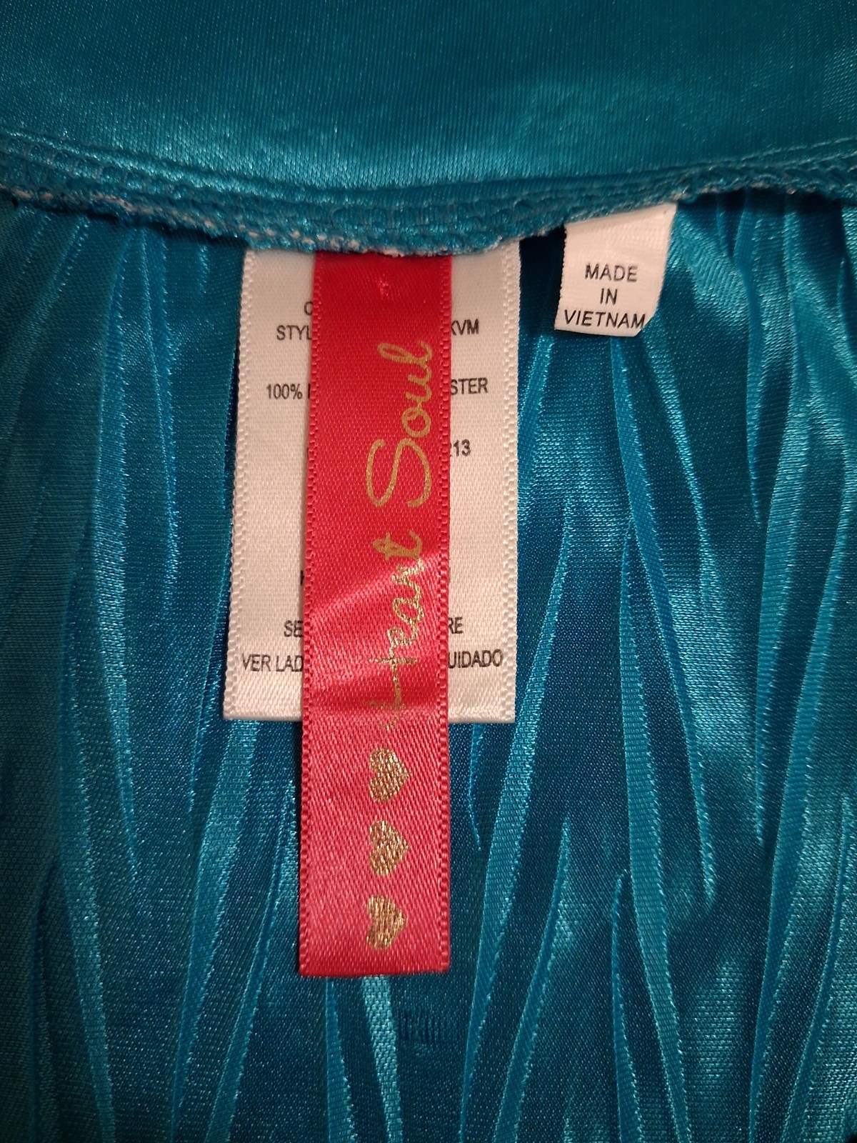 Heart Soul Teal Studded Crinkle Tank Top Medium Y2K Boho Festival Western Chic