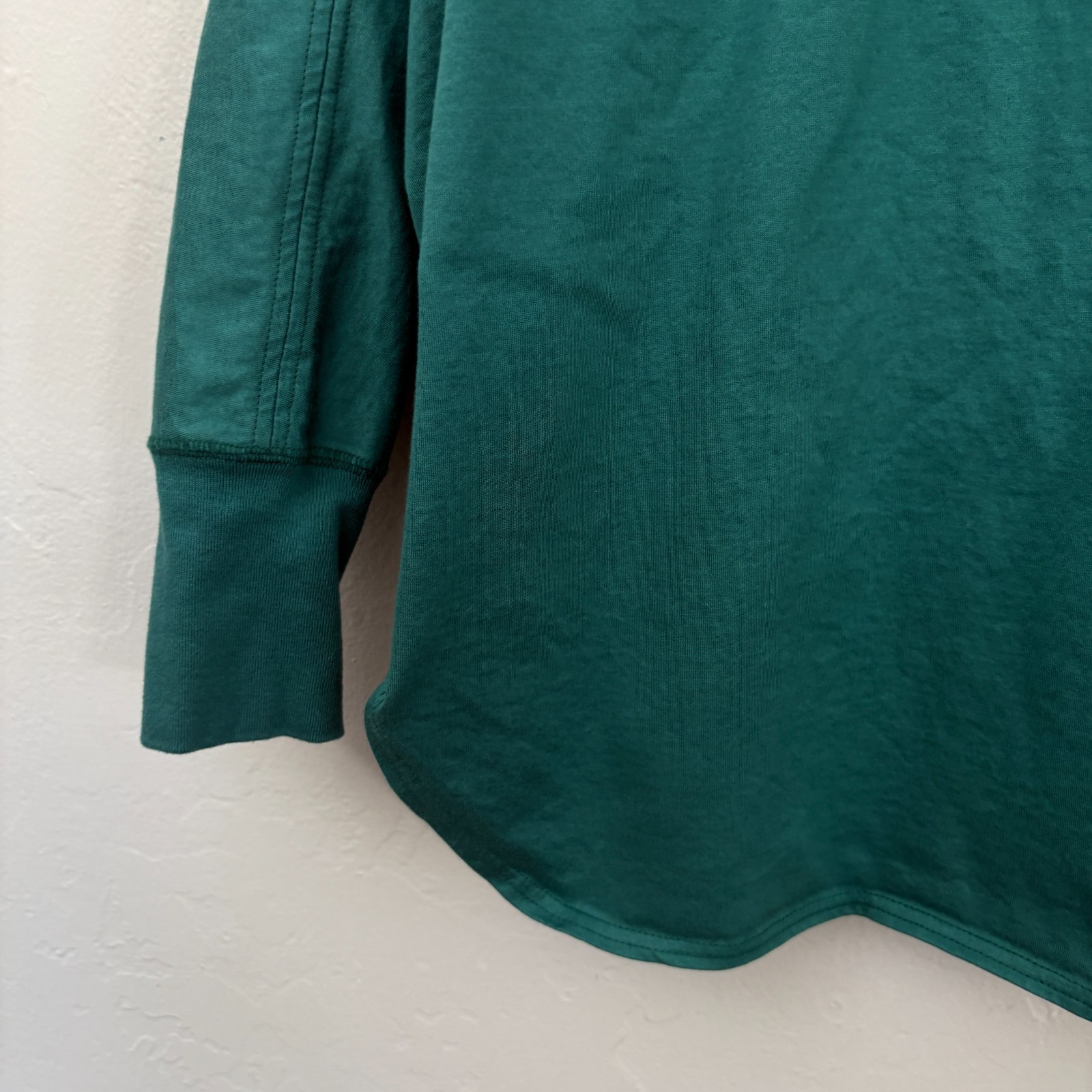 Ships Assiette Top Women One Size Small Oversize Emerald Green Lagenlook Japan