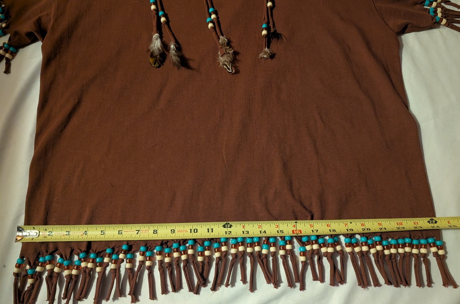 Fast Top Sz All Women Native Ethnic Southwest Boho Bead Fringe Accent Conchos
