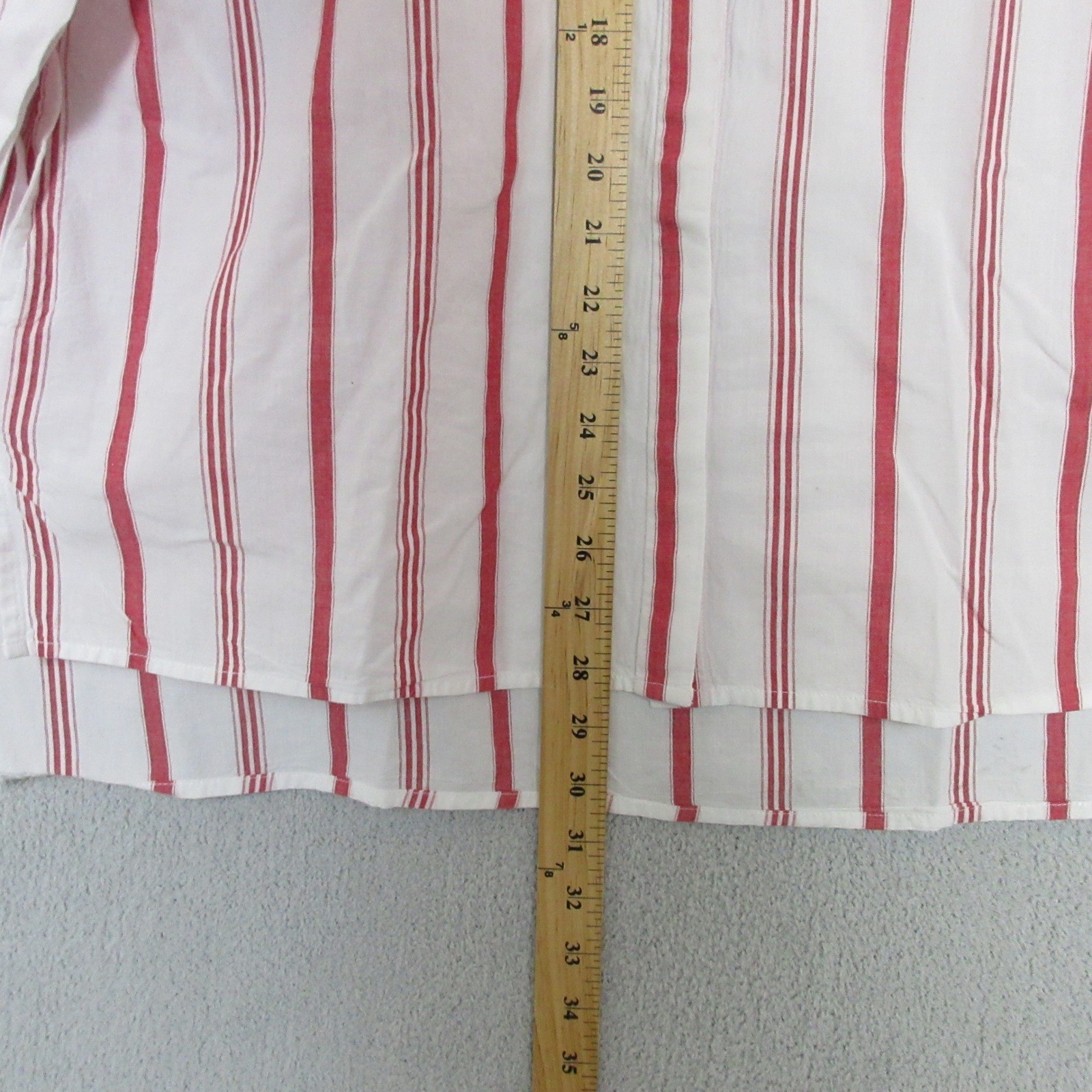 Chadwicks of Boston Button Up Tunic Shirt Red Stripe Women’s Medium