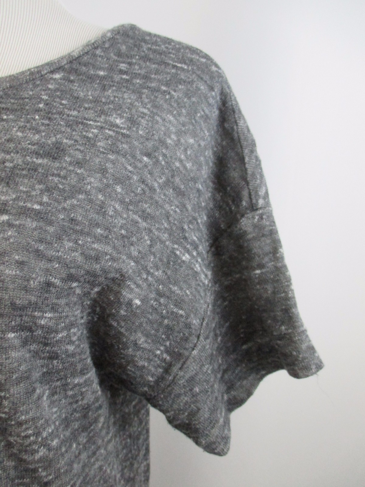 NWOT J BRAND Womens sz Small Gray White Black Leather Zip Hem Mixed Fabric Shirt