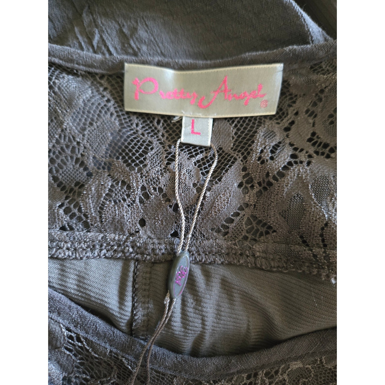 Pretty Angel Womens L Lace Tunic Top Boho Crochet Embroidered WHIMSIGOTH Fairy