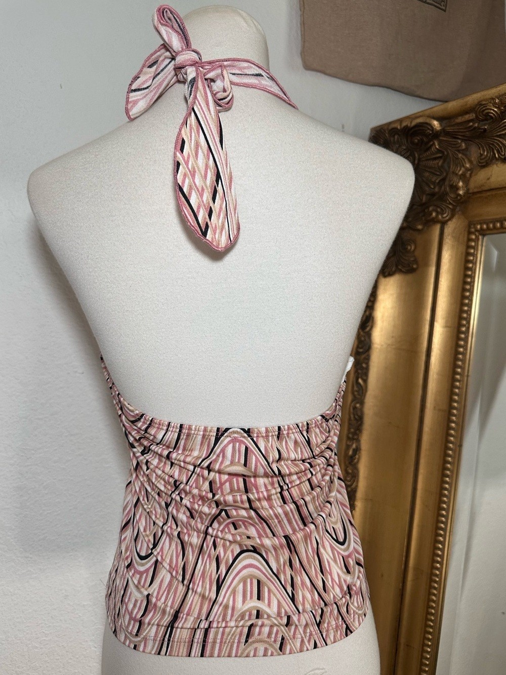 It Girl Y2K Vintage 00’s 90’s Pink Retro Halter Tank Top Size Medium Made in USA