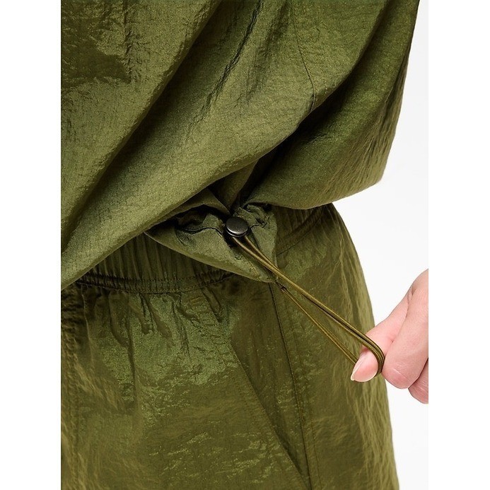 Athleta Green Nylon Utility Jacket Shirt Oversized Relaxed Fit Medium Athleisure