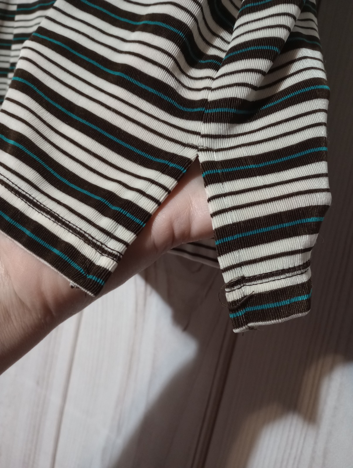 Citiknits Shirt Womens 1X Brown Black White Striped Sleeveless Stretch Top