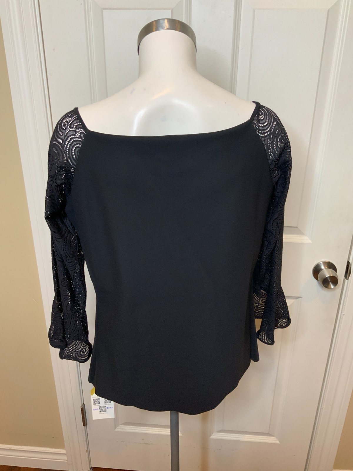 Chiara Boni La Petite Robe Black Lace Saffy Top NWT $395, Size 14