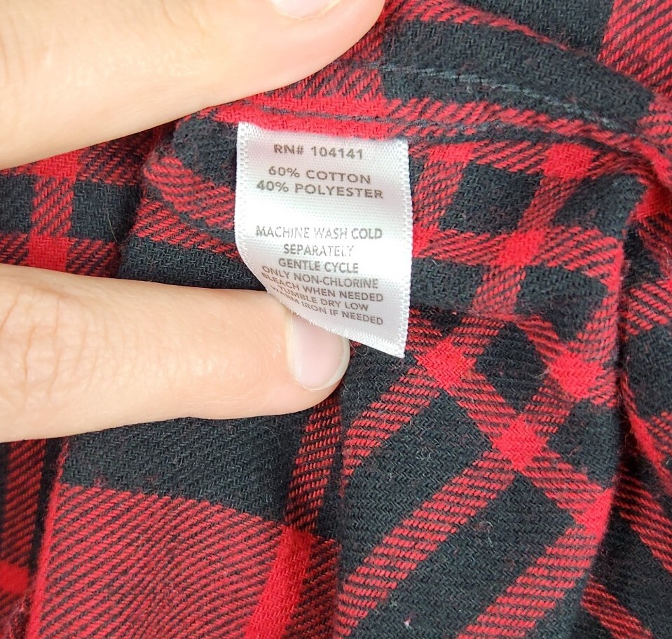 Field & Stream Womens Outdoor Lightweight Red Flannel Shirt Plaid Size L Woodsy