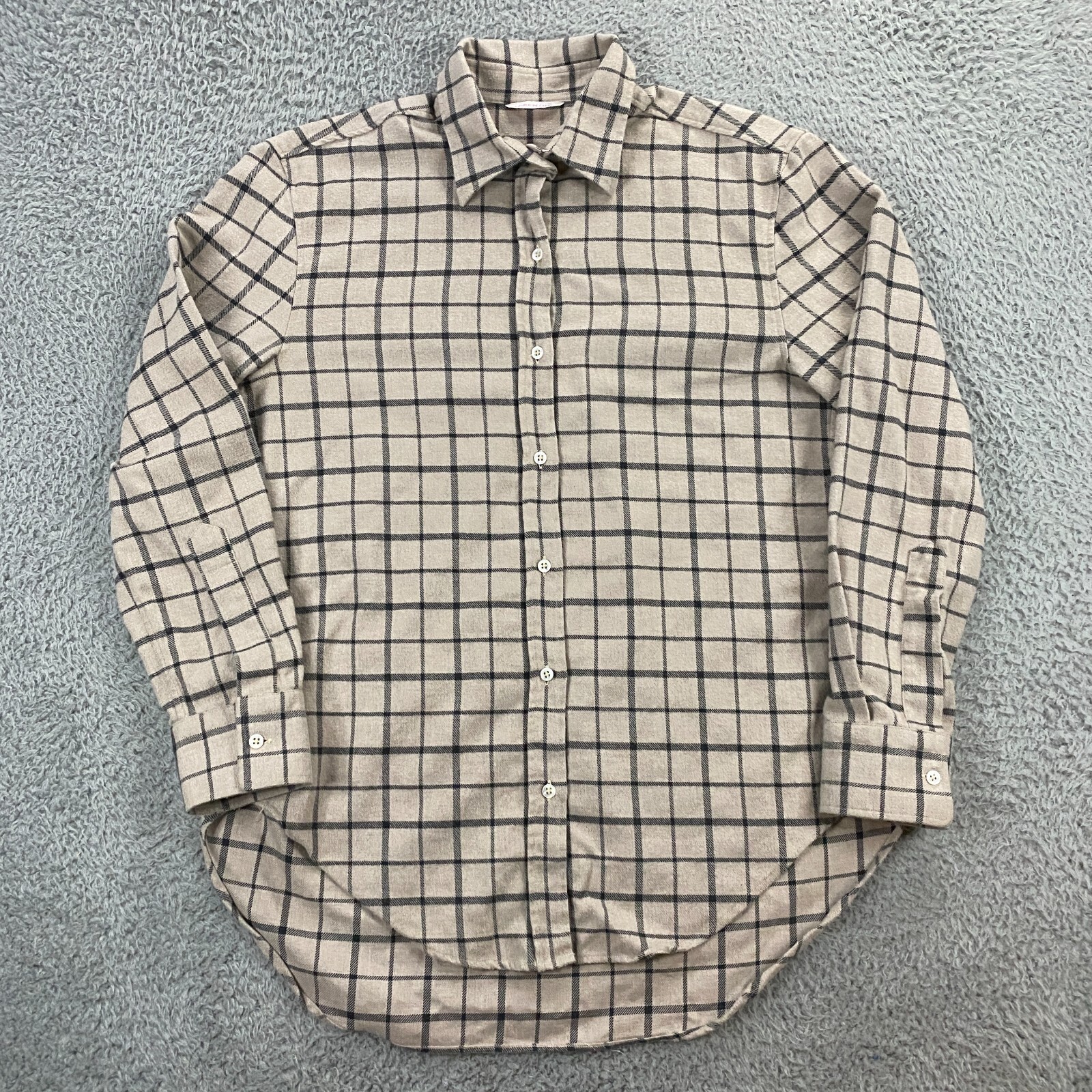 Lorenzini Shirt Womens size 1 (M-L) Flannel Soft Button Up Made in Italy