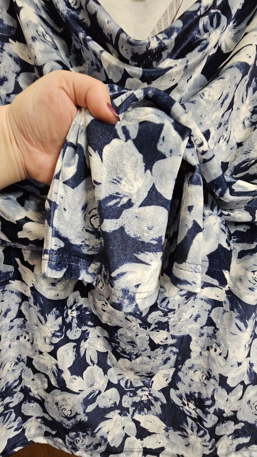 LuLaRoe Catherine long sleeve top blue white floral print womens plus 2x 2xl NEW